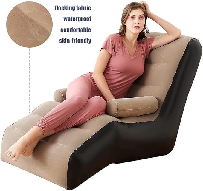 Pearo Inflatable Air Sofa Chair - Portable Single Seater Recliner Sofa Bed Set with Pump, Comfortable Air Chair, Inflatable Lounge Chair for Home, Outdoors &amp; Travel - View 3